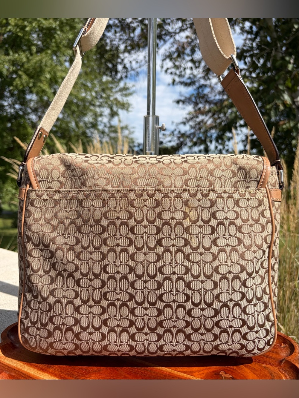 Coach Signature Jacquard Small Messenger Crossbody Bag F70283 - Picture 9 of 17